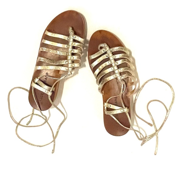 Lucky Brand gold sandals. Size 7.5. Worn once. - Picture 2 of 7